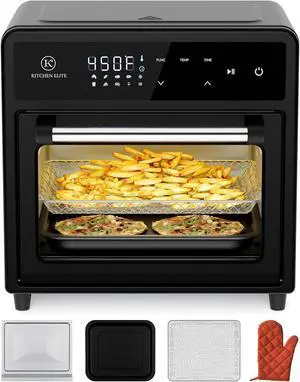 Air Fryer Toaster Oven Combo, 12.6 QT Stainless Steel Airfryer 10 in 1, Convection Oven Countertop 450°F, Non-Toxic for Bake, Roast, Reheat, Broiler, Dehydrate with Digital Touch Screen