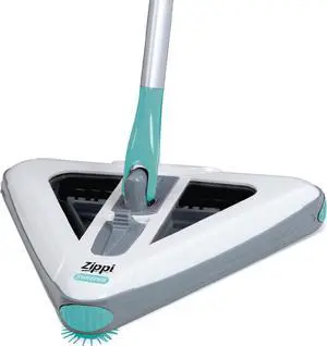 Sweeper Standard - 2025 New and Improved Lightweight Sweeper, Perfect for Short Carpet Hardwood and Tile, Triangular Design Allows for Sweeping in Corners, LED Light, 30 Minutes Cleaning Time