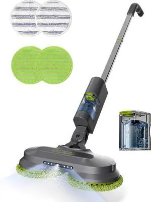 Cordless Electric Mop, with Detachable Water Tank & Water Sprayer, LED Headlights & Lar Capacity Battery Self-Propelled Electric Spin Floor Mop for Floor Cleaning, Floor Cleaner Supported