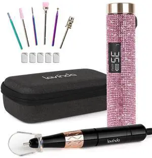 Professional Recharable Nail Drill Machine,  Diamond 35000RPM Electric Nail le Cordless Portable Nail Drill with Coreless Motor for Acrylic Nails, Manicure Pedicure Tool, Pink