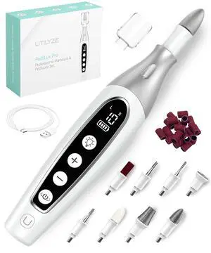 Pedi Pro Professional Manicure Pedicure Kit, Cordless Electric Nail le Drill Set, Thick Toenail Grinder, Toe Nail Dremel Tools, ler, Buffer, Sander, Remove Cuticles, Callus for Men & Women
