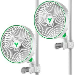 2-Pack AeroWave E6 Grow Tent Fan 6, EC Motor, Smart Wi Control, US Patented Auto Oscillating Clip fan, IP54, Strong Airflow but Quiet for Hydroponic Ventilation Circulation