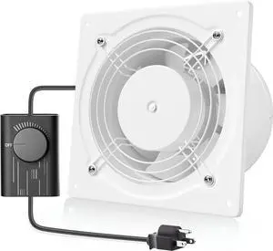 6 Inch Exhaust Fan with Speed Controller, 308CFM Wall Exhaust Fanfor Kitchen, Bathroom, Metal Extractor Fan for Pet Room, Smo Room, Attic, Gara, Window Ventilation