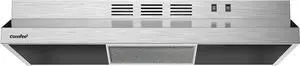 CVU30W2AST 30 Inch Ducted Ductless Vent Durable Stainless Steel Kitchen Reusable lter, 200 CFM, 2 Speed Exhaust Fan Under Cabinet Ran Hood