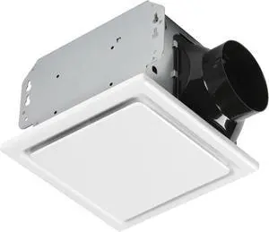 Homewerks 7140-50 Bathroom Fan Ceiling Mount Exhaust Ventilation, 1.0 Sones, 50 CFM, White
