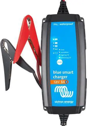 Blue Smart IP65 Car Battery Charger 12V 5A, Float & Trickle and Desulfator for Motorcycle, ATV, RV, Lithium Deep Cycle Batteries by DT