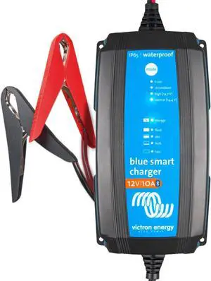 Blue Smart IP65 Car Battery Charger 12V 10A, Float & Trickle and Desulfator for Motorcycle, ATV, RV, Lithium Deep Cycle Batteries by DT