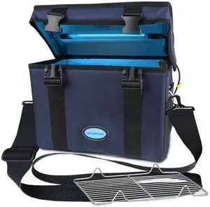 UV Light Sanitizer Box, Portable Foldable Cleaner and Sanitizing Machine with 3-ll Timer, Bag for Toys, Key, Towel, Mask Cleaning USB & Wall Plug-in Charging Blue 12L Ozone-Free by DT
