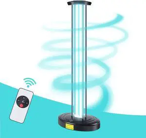 100W UV Light, Ultraviolet Lamp Purifier for Whole Room & House, Ozone-Free, Home Disinfection Device with 3-Gear Timer Remote Control, UVC Lights, Purification Bathroom, Toilet, Office by DT