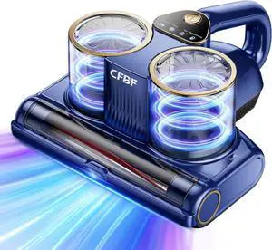 Mattress Vacuum Cleaner, Bed Cleaner with 16Kpa Suction 253.7nm UV-C Light, Ultrasonic & High Heating, 500W Powerful Double-Cup Handheld Vacuums for Bed, Sofa, Couch, Crib, 16.4FT Corded by DT