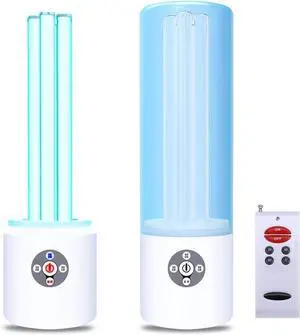 UV Light Sanitizer, 55w 254nm UVC Lamp for Room Surface Disinfection, Kills Bacteria Molds Dust Mites up to 750 sqft, Home/School/Hotel/Travel, 1Y Warranty (Blue Ozone Free) by DT