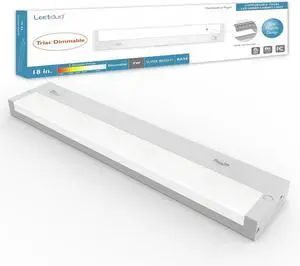 LED Under Cabinet Lighting Hardwired or Plug in, 18 Inch 9W, Dimmable 5 Color 2700K/3000K/3500K/4000K/5000K, Linkable Eyes Care Design Counter Lights for Kitchen, Sink, ETL Listed, White by DT