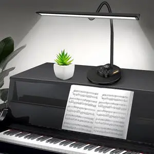 Piano Light, Upgraded LED Lamp for Grand/Upright & Digital Pianos, Music Stand with Adjustable Gooseneck, Auto-Off Timer, 5 Color Modes Dimmable USB Charging Port Eye-Care Desk Light by DT