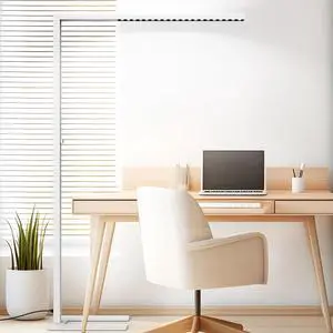 77" LED Floor Lamp for Office, 7350LM Dimmable Eye-Care Standing Piano Lamp,70W Tall Reading Light, 4000K Bright Lighting Living Room - White by DT