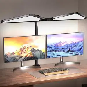 Ultra-Large Dual-Source Clamp-On Gooseneck Desk Lamp | 5000 Lumen LED Study Light with Flexible Arms, 5 Brightness & 4 Color Modes for Home Office/Reading/Gift by DT