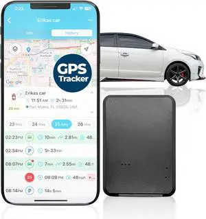 GPS Tracker for Vehicles with 2-6 Months Battery - Real-Time Car, Truck, Asset Tracking Device iOS & Android - Magnetic, Hidden, Waterproof - Kids, Elderly & Fleet GPS Tracker - Subscription Required