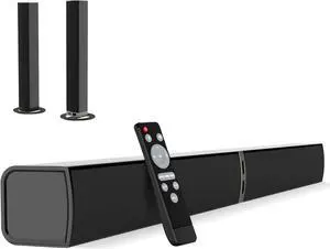 Sound Bar for Smart TV, 80W Bluetooth Soundbar 2 in 1 Detachable Design, Deep Bass, Home Theater Surround Sound, ARC/Optical/AUX Connections TV/PC/Gaming/Projectors by DT