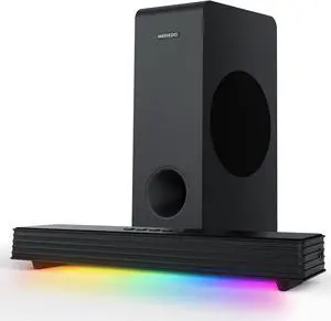 Sound Bar for Smart TV 3.1CH PC Gaming Soundbar with Subwoofer RGB Lighting Audio Sync Surround System BT 5.3/HD-ARC/Optical/AUX/USB Desktop Tablets Consoles Home Cinema by DT