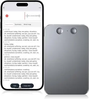 AI Voice Recorder,64GB Note Recorder with Transcribe,Mind Mapping & Summary,Digital App,Audio for Lectures,Phone Calls,Meetings,Interviews Etc,Grey by DT