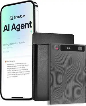 TicNote AI Voice Recorder 64GB Memory Note w/Case App Control 100+Languages Transcribe Summarize with Shadow Digital Audio for Phone Calls Lectures Meetings Interviews by DT