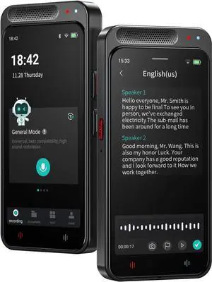 AI Voice Recorder, Digital Recorder with Transcription & Summarize Translation, 80GB to Text Meeting and Transcriber, Support 134 Languages, Device for Lectures by DT