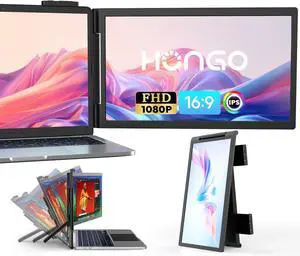 Laptop Screen Extender,14" FHD 1080P IPS Dual Screen,Attachment Extended Extra Screen, Portable Monitor for Laptops 14-16" with USB-C/HDMI Port, Plug n Play Windows/Mac/Android/Switch/PS5 by DT