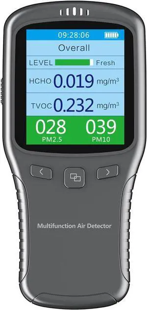 Air Quality Monitor Indoor, 5 in 1 Formaldehyde Detector, voc Meter, Detect Indoor HCHO,TVOC,AQI,PM2.5,PM10. Colorful LCD Screen & USB Charging by DT