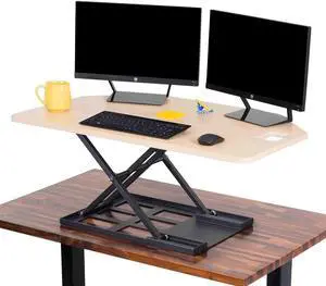 X-Elite Pro | Premier Corner Standing Desk Converter Extra Large 40 Inch Sit to Stand Fully Assembled Height Adjustable (2.25 16'') for Cubicles and L-Shaped by DT