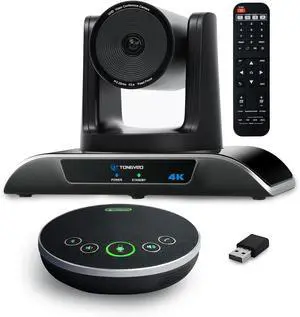 4K Conference Room Camera System, AI Auto-Tracking PTZ 5X Digital Zoom with Speakerphone Set 120° Wide-Angle USB3.0 for YouTube Teams OBS and More by DT