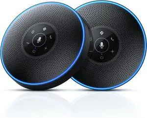 Bluetooth Speakerphone - Daisy Chain/Use Alone up to 16 attendees, M220 Professional Wireless 360°Voice Pick-up 8 AI Noise Cancellation Mics Skype for Conference Calls by DT