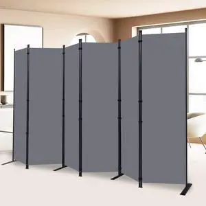 Room Divider and Folding Privacy Screens 6 Panel Wide Wall Screen for Separtition, Partition Dividers Fabric Freestanding Office, Bedroom, Studio Dorm by DT