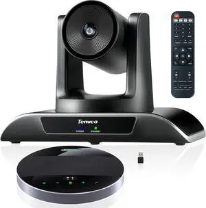 All-in-One Conference System 3X Optical Zoom PTZ Camera and MagiCall Bluetooth Speakerphone Upgraded Audio Video Output USB3.0/HDMI/RS485/RS232 Works with OBS for Large Meeting by DT