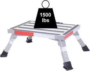 19" x 14.5" Large RV Step Stool, Adjustable Height Anum Folding Platform and Ladder with Non-Slip Rubber Feet, More Stable Supports Up to 1,500lbs Safety Steps by DT