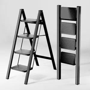 Step Ladder 4 Folding, Sturdy 330 Lbs Small Stool for Adults, Closet with Anti-Slip Wide Pedals, Portable Folding Home Kitchen Office by DT