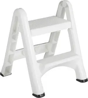 EZ Step Folding Stool, 2-Step, White by DT