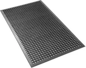 Rubber Floor Mat, 36" x 60" Anti-Fatigue Drainage Non-Slip and Grease Resistant for Restaurants, Commercial Kitchens, Bar Floors, Black by DT