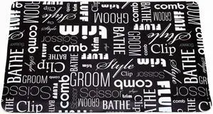 Anti-Fatigue Mats  Comfortable, Heavy-Duty PVC and Foam for Professional Dog Groomers - Graffiti Pet , Black by DT