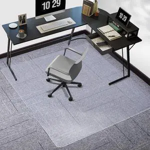 Chair Mat for Carpet, 60" x 46" Carpeted Floors, Non-Slip Computer Under Desk Plastic Floor Work Gaming Chairs, Heavy Duty Protector Home Office (Clear) by DT