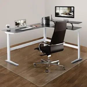 Office Chair Mat for Hardwood Floor: 63"x 51" Extra Large Floor Rolling and Computer Desk, Clear Heavy Duty Plastic Protector L Home, Gaming Easy Glide by DT