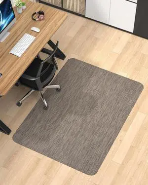 Office Chair Mat for Hardwood Floor, 47.2"*60" Desk Computer Hard Wood, Large Anti-Slip Floor Protector Rolling Mat, PVC Rug and Home Dark Brown by DT