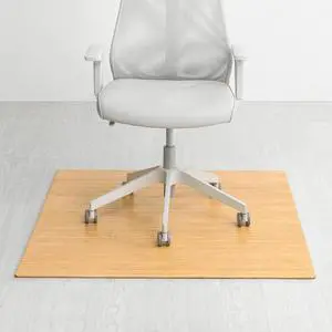 Office Chairmat Thickest & Sturdy Bamboo Chairmats Highly Premium Quality Anti-Slip Heavy Duty for Multi-Purpose Hardwood Floor Home Protector Chair mat-8mm Thick by DT