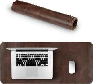 Top Grain Leather Extended Mouse Pad  Large Desk Mat for Office & Gaming, Smooth Writing Surface, Non-Slip Base, Durable Stylish Workspace Accessory by DT