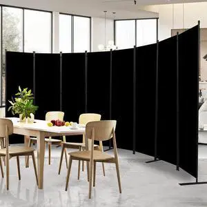 Room Divider and Folding Privacy Screens 8 Panel Wide Wall Screen for Separtition, Partition Dividers Fabric Freestanding Office, Bedroom, Studio Dorm by DT