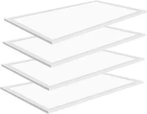 2x4 LED Flat Panel Light Drop Ceiling Office Fixture,4Pack 7800LM Commercial Shop Warehouse Fixture,0-10V Dimmable,5000K  White Recessed Edge-Lit Troffer 2x4,ETL Certificated,110-277V AC by DT