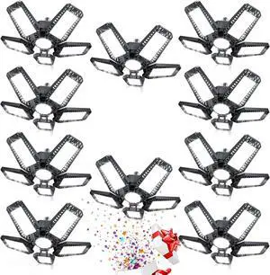 LED Garage Light - 160W 16000LM 6500K Ceiling Lights, Screw in Shop Lighting 5+1 Deformable Panels for Attic, Basement, Workshop, E26/E27 (10) by DT