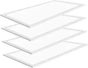 2x4 LED Flat Panel Light Drop Ceiling 7800 Lumens,5000K Commercial Lighting,0-10V Dimmable,110-277V Recessed Edge-Lit Drop Ceiling Light for Office Kitchen,ETL Listed 4-Pack