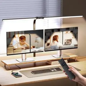 LED Desk Lamp for Home Office, 24W Ultra Bright Architect Task Light with Clamp & USB Port, 5 Colors Dimming Touch Control, Flexible Gooseneck Reading, Crafting, Gaming- 50 Lighting Modes by DT