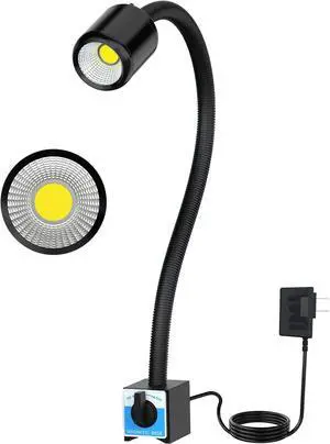 Magnetic Machine Work Light, IP65 Water Proof Flexible Gooseneck Lamp 1000 Lumens 110V for Lathe Milling Drill Press Industrial Lighting by DT