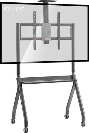 Smart Board Stand with Camera Tray Fits 42"-75" Screens, Interactive Whiteboard 360° Rotating Wheels Holds 300LBS, Height Adjustable,Mobile for Home, Office & Classroom by DT