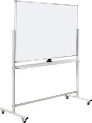 Double-Sided Mobile Whiteboard Magnet Dry Erase Board on Wheels - Anum Frame Magnetic Portable Stand Whiteboard- 48"x36" Rolling White Boards with Easy Flip Feature by DT